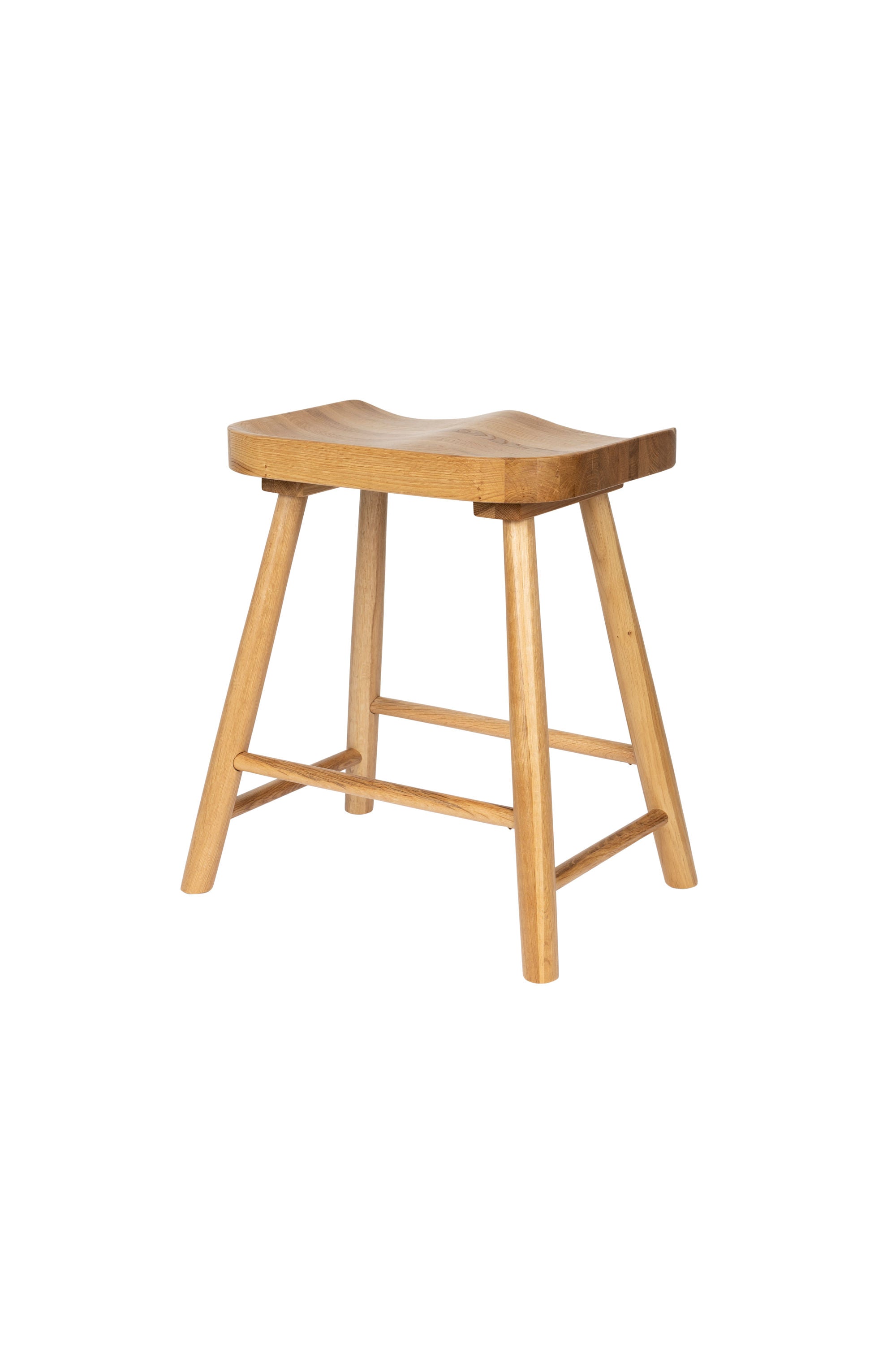 Vander Natural Oak Wood Low Stool